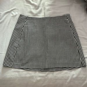 checkered mini skirt